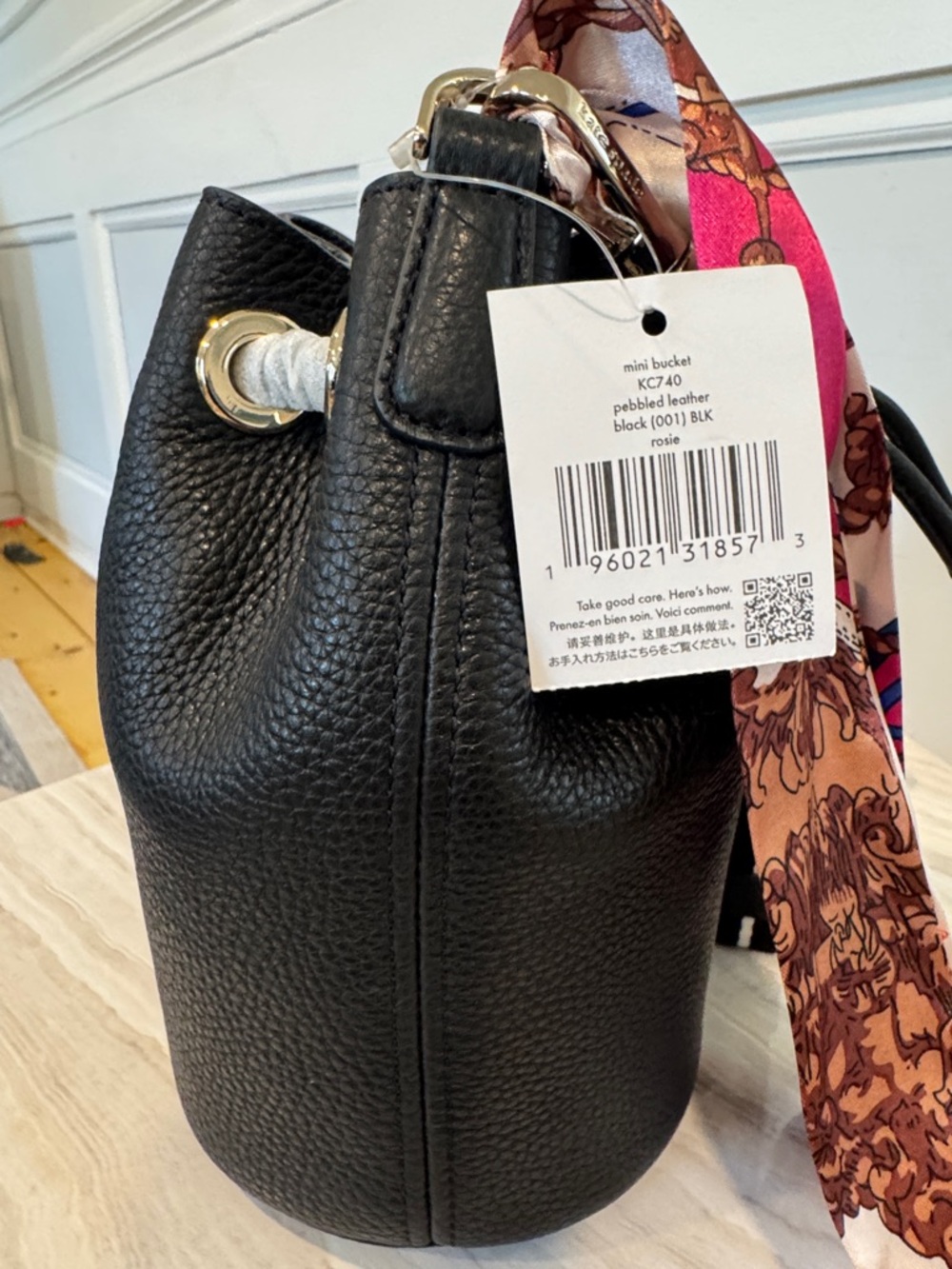 Kate Spade New York Rosie Crossbody Mini Bucket Black Leather Bag - Picture 8 of 17